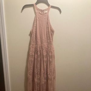 Altar’d State Onawei Blush  Lace Maxi Dress